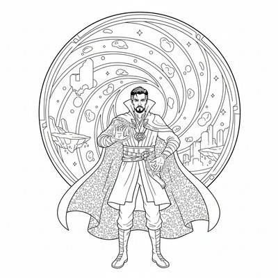 Doctor Strange framför en magisk portal