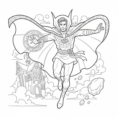 Doctor Strange med sin flygande mantel