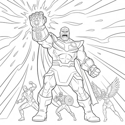 Thanos som håller upp Infinity Gauntlet