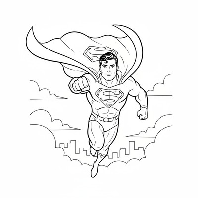 Superman med manteln fladdrande i vinden