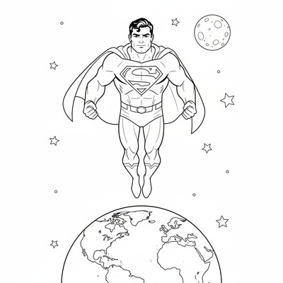 Superman som svävar ovanför jorden