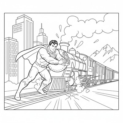 Superman som stoppar ett tåg