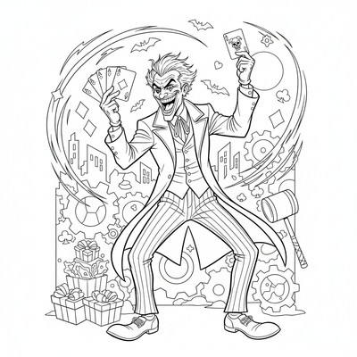 Joker som skrattar med spelkort i handen