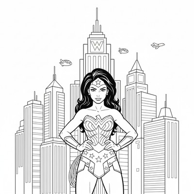 Wonder Woman i en stadsmiljö