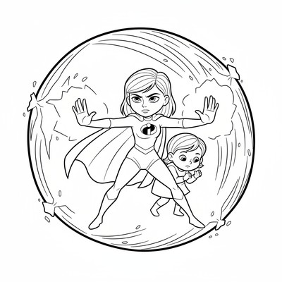 Violet som skapar en skyddande bubbla