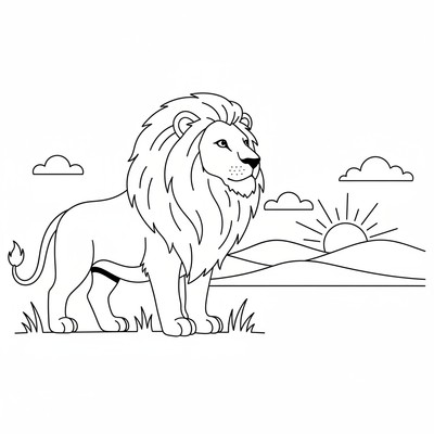 Lejon som tittar mot horisonten