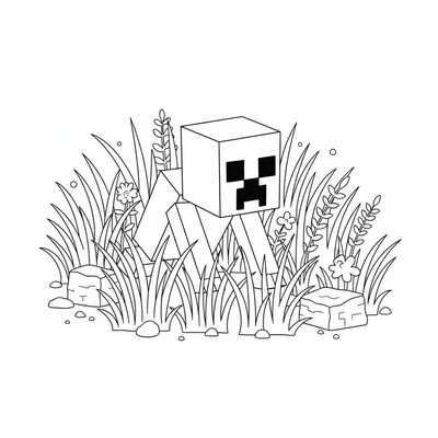 Creeper som smyger fram i gräset