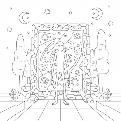 Enderman framför portal