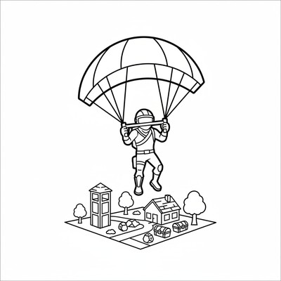 Fortnite med glider som landar