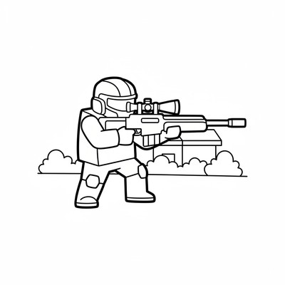 Fortnite Karaktär tredjeperson vy som siktar med sniper