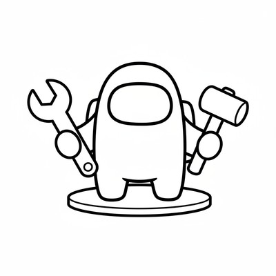 Crewmate som håller verktyg