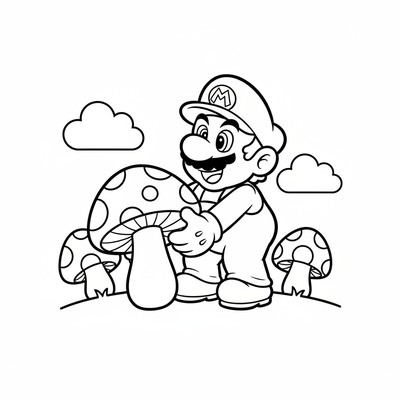 Mario som plockar svamp