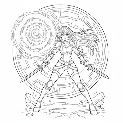 League of Legends Katarina framför en portal