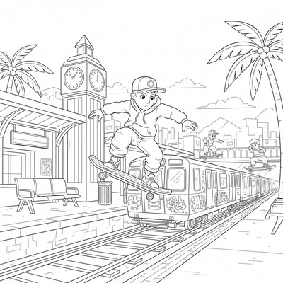 Subway Surfer vid tågstation