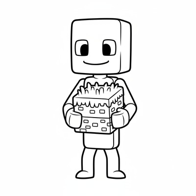 Minecraft Enderman som håller ett gräsblock