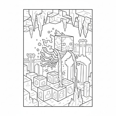 Minecraft Blaze som skjuter eld i Nether