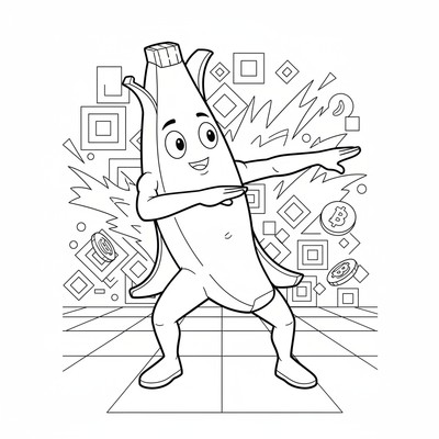 Fortnite Peely (bananskinnet) som dansar floss