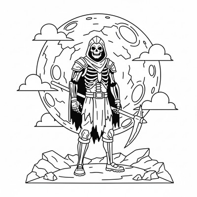 Fortnite Skull Trooper framför måne