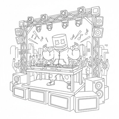 Fortnite Marshmello som DJ på scen