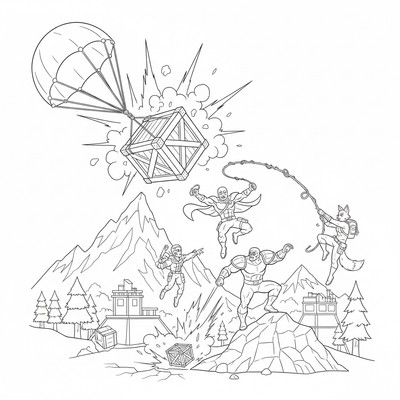 Fortnite supply drop som faller från himlen