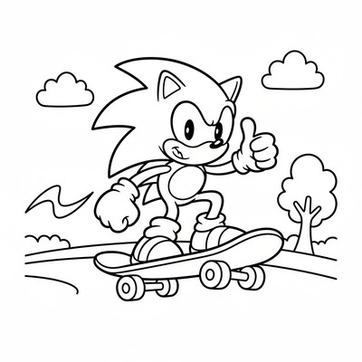 Sonic på skateboard