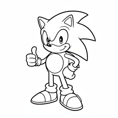 Sonic som poserar med tummen upp