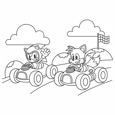 Sonic i racing med Tails