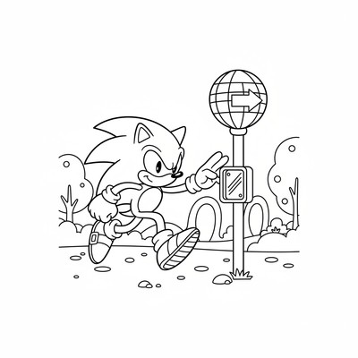 Sonic vid en checkpoint