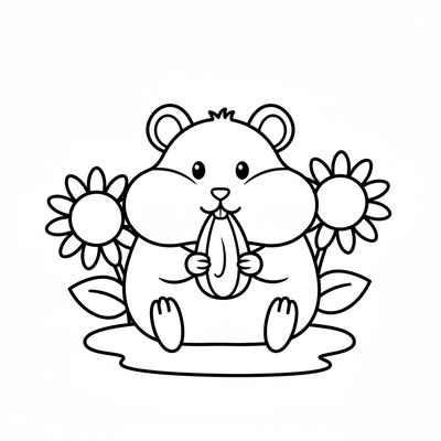 Hamster som äter ett solrosfrö