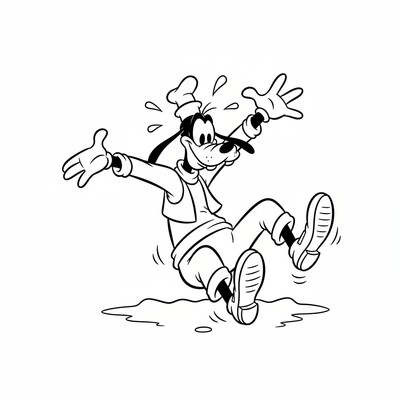 Långben som snubblar på sina fötter