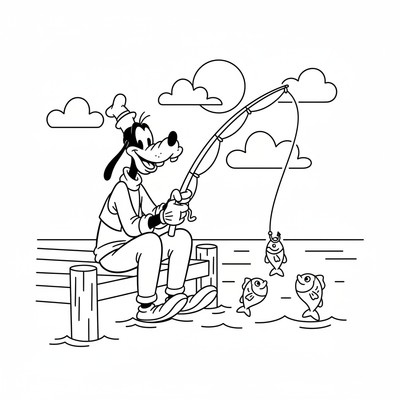 Långben som fiskar vid brygga