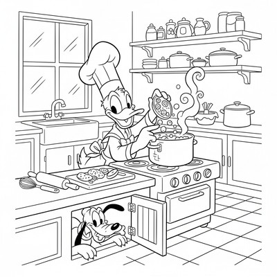 Kalle Anka som lagar mat