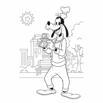 Långben med kamera runt halsen