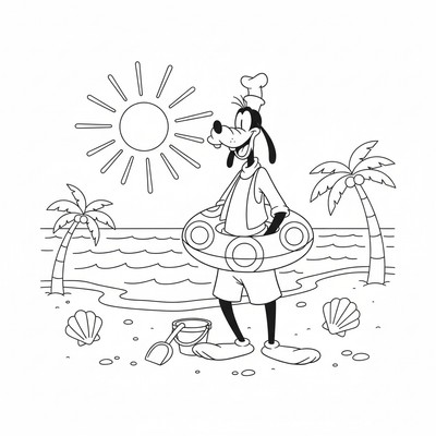 Långben på stranden med badring