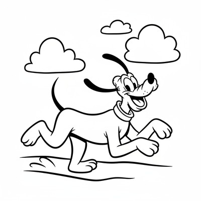 Pluto som springer glatt