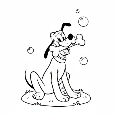 Pluto med ett ben i munnen
