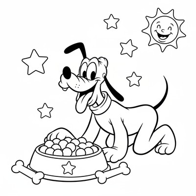 Pluto vid matskål