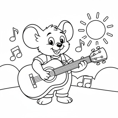 Jerry som spelar gitarr