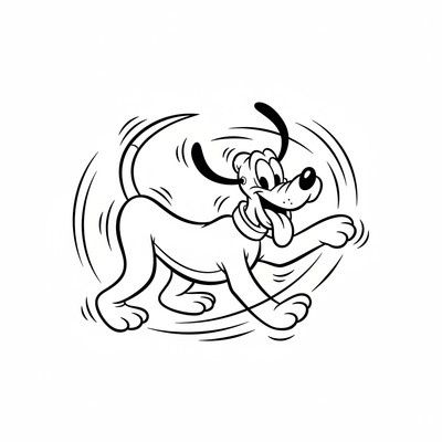 Pluto som jagar sin svans