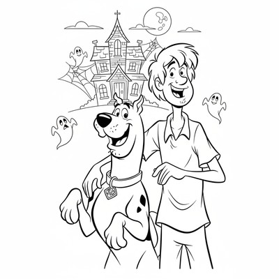 Scooby-Doo tillsammans med Shaggy