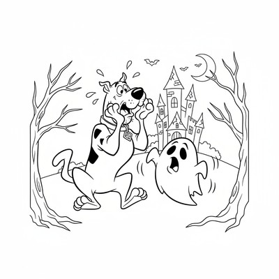 Scooby-Doo i skräckad pose