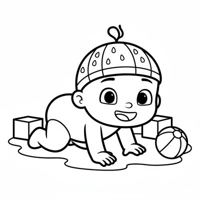 Cocomelon-bebis som kryper