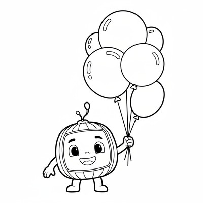 Cocomelon med ballonger