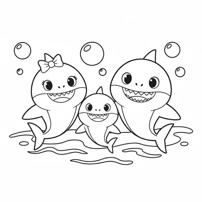 Baby Shark med familjen (Daddy, Mommy)