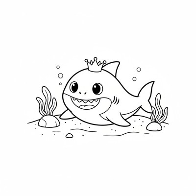 Baby Shark i sandbotten