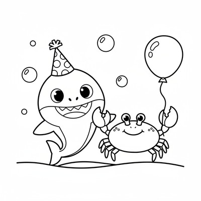 Baby Shark med krabba