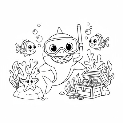 Baby Shark i undervattensparad