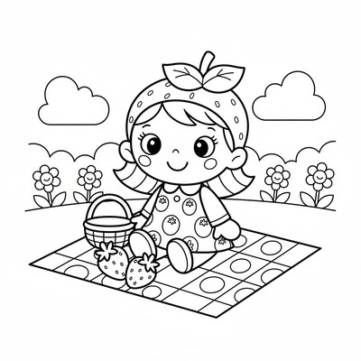 Jordgubbs-lisa målarbilder