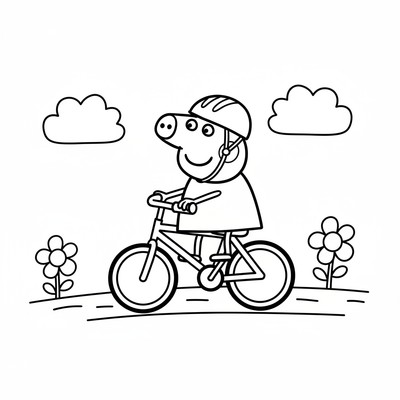 Peppa Pig som cyklar