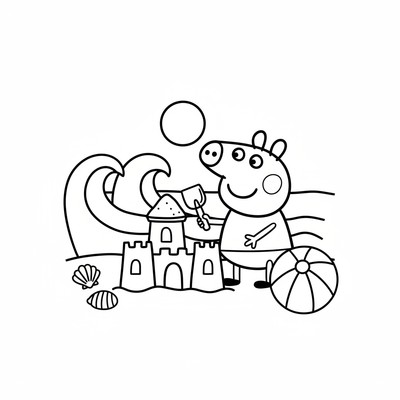 Peppa Pig på stranden